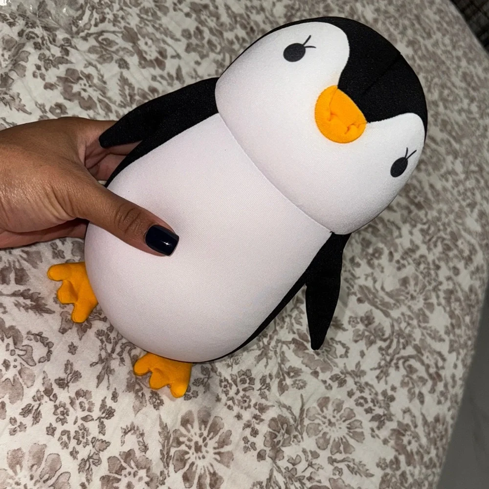 Plush Penguin Bird Toy/ converts to travel pillow- Black and White